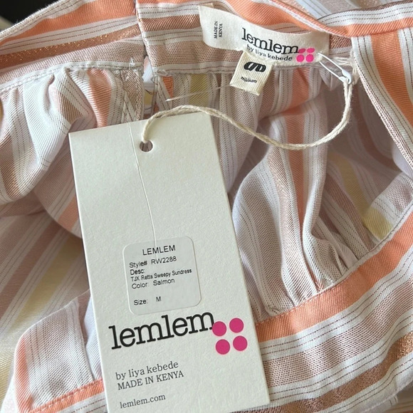 LEMLEM by Liya Kebede NWT Retta Sweepy Striped Metallic Dress - Picture 7 of 8